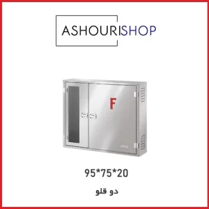 جعبه دو قلو توکار درب و فریم استیل خشدار